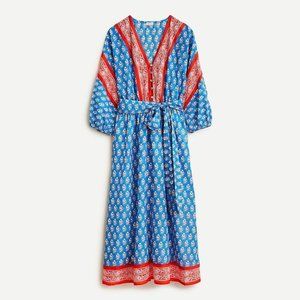J.Crew V-neck Dress In Classic Block Print